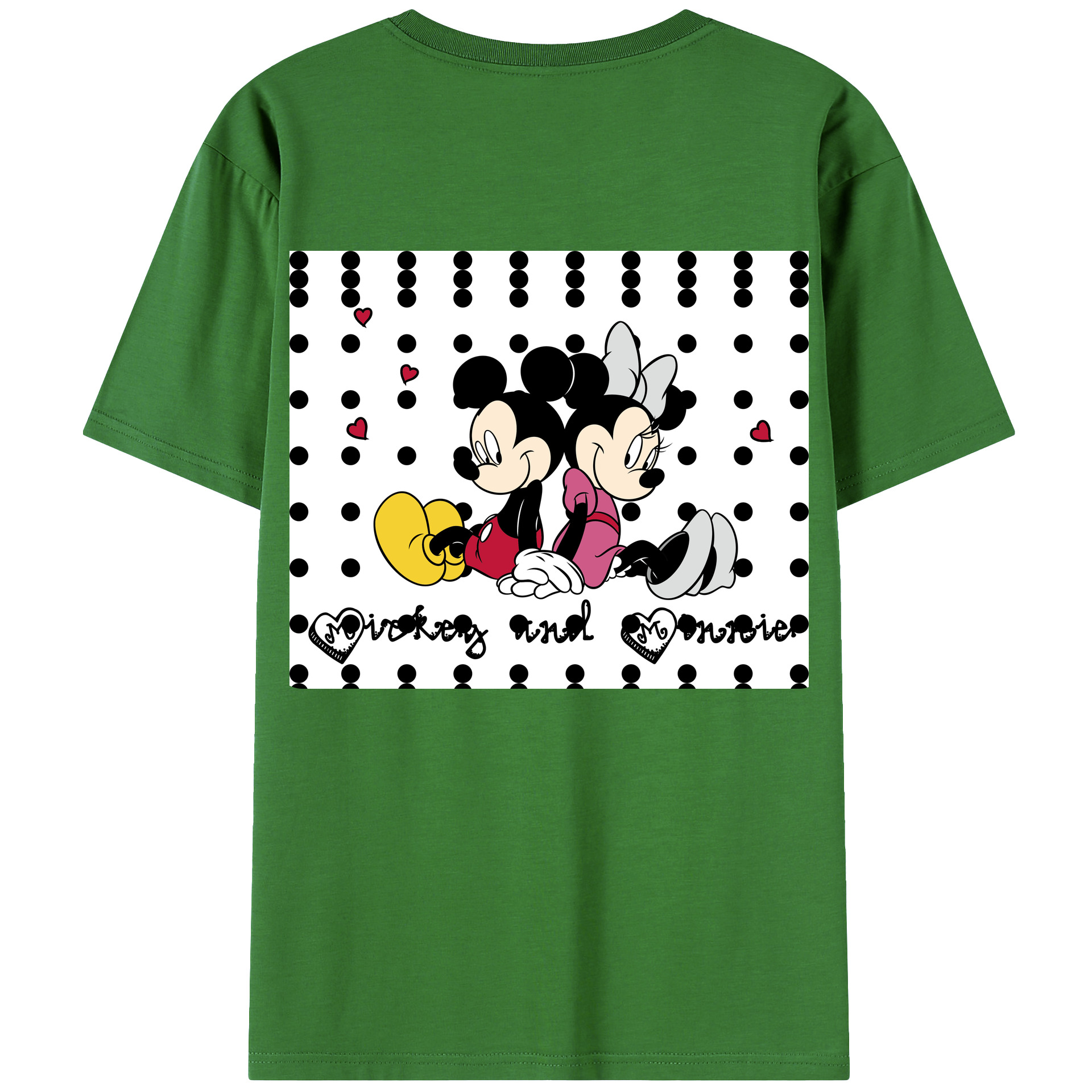 （画像用） ミッキーマウス Mickey Mouse レディース半袖Tシャツ(バックプリント)